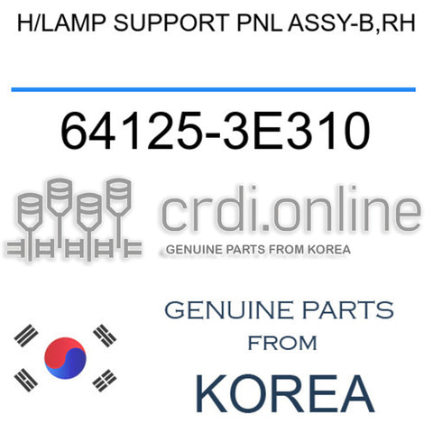 H/LAMP SUPPORT PNL ASSY-B,RH 64125-3E310 641253E310 64125 3E310
