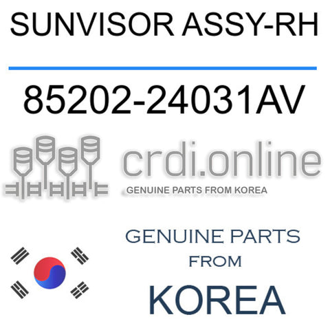 SUNVISOR ASSY-RH 85202-24031AV 8520224031AV 85202 24031AV