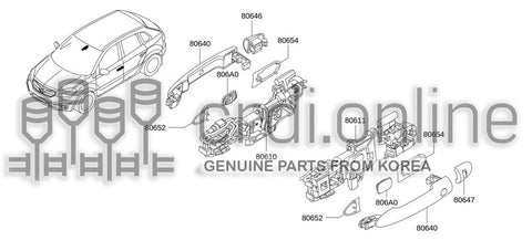 BRACKET ASSY-DOOR OUTSIDE HANDLERH 80610-JY00A 80610JY00A 80610 JY00A