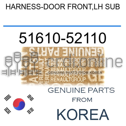 HARNESS-DOOR FRONT,LH SUB [ORIGINAL] 51610-52110 5161052110 51610 52110
