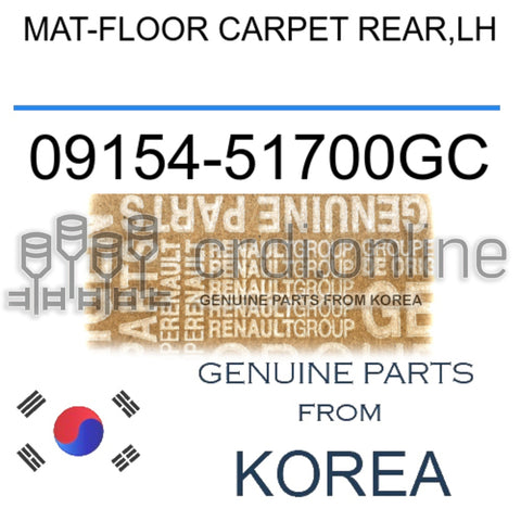 MAT-FLOOR CARPET REAR,LH [ORIGINAL] 09154-51700GC 0915451700GC 09154 51700GC
