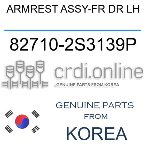ARMREST ASSY-FR DR LH 82710-2S3139P 827102S3139P 82710 2S3139P