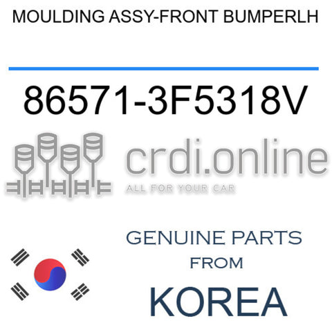 MOULDING ASSY-FRONT BUMPERLH [ORIGINAL] 86571-3F5318V 865713F5318V 86571 3F5318V