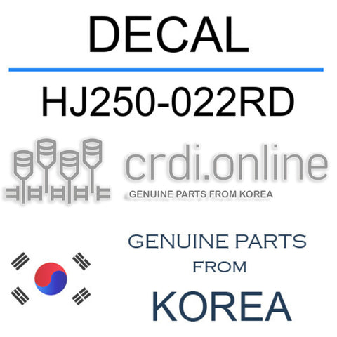 DECAL HJ250-022RD HJ250022RD HJ250 022RD