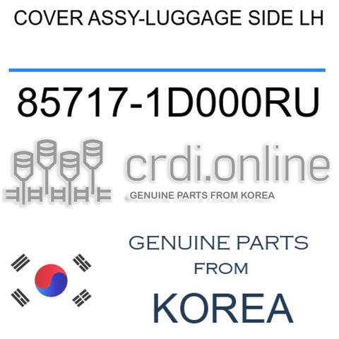 COVER ASSY-LUGGAGE SIDE LH 85717-1D000RU 857171D000RU 85717 1D000RU