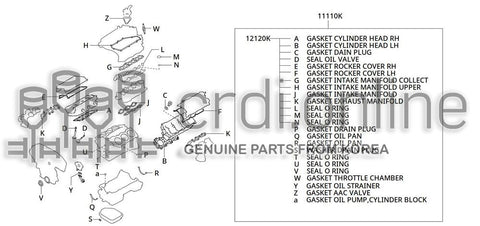 GASKET KIT-ENGINE REPAIR 11110-24900K0 1111024900K0 11110 24900K0