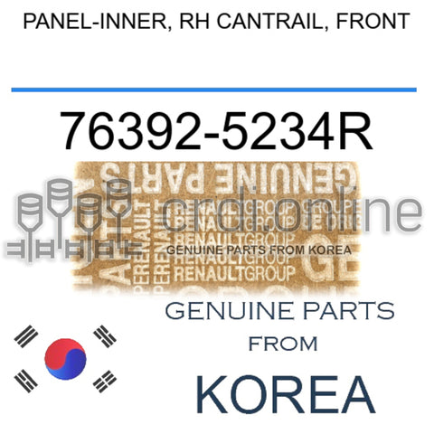 PANEL-INNER, RH CANTRAIL, FRONT [ORIGINAL] 76392-5234R 763925234R 76392 5234R