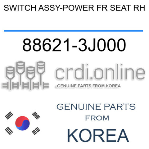 SWITCH ASSY-POWER FR SEAT RH [ORIGINAL] 88621-3J000 886213J000 88621 3J000