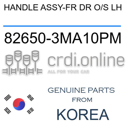 HANDLE ASSY-FR DR O/S LH [ORIGINAL] 82650-3MA10PM 826503MA10PM 82650 3MA10PM