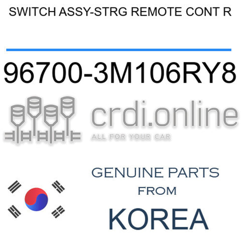 SWITCH ASSY-STRG REMOTE CONT R 96700-3M106RY8 967003M106RY8 96700 3M106RY8