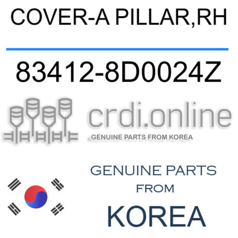 COVER-A PILLAR,RH [ORIGINAL] 83412-8D0024Z 834128D0024Z 83412 8D0024Z
