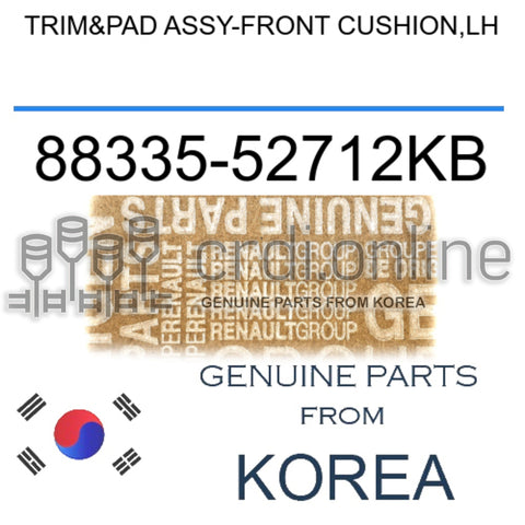 TRIM&PAD ASSY-FRONT CUSHION,LH [ORIGINAL] 88335-52712KB 8833552712KB 88335 52712KB