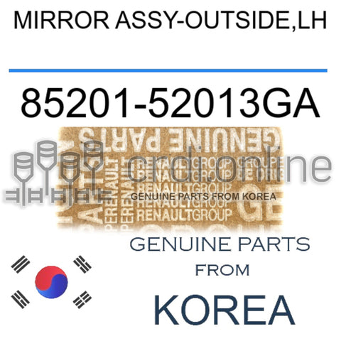 MIRROR ASSY-OUTSIDE,LH [ORIGINAL] 85201-52013GA 8520152013GA 85201 52013GA