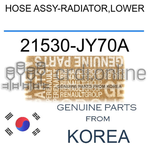 HOSE ASSY-RADIATOR,LOWER [ORIGINAL] 21530-JY70A 21530JY70A 21530 JY70A