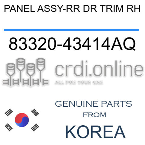 PANEL ASSY-RR DR TRIM RH [ORIGINAL] 83320-43414AQ 8332043414AQ 83320 43414AQ