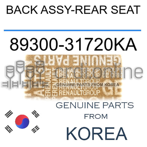 BACK ASSY-REAR SEAT [ORIGINAL] 89300-31720KA 8930031720KA 89300 31720KA
