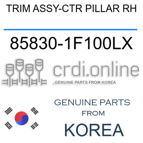 TRIM ASSY-CTR PILLAR RH 85830-1F100LX 858301F100LX 85830 1F100LX