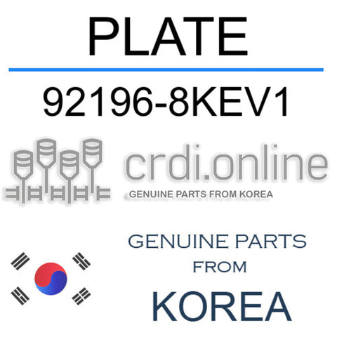 PLATE 92196-8KEV1 921968KEV1 92196 8KEV1