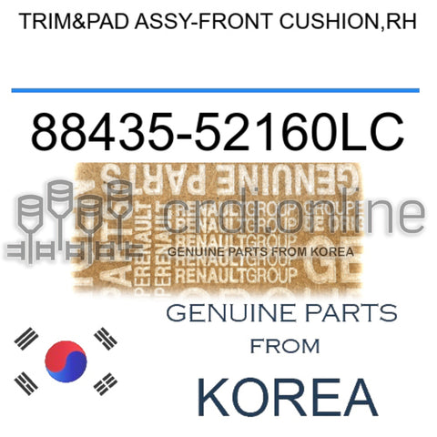 TRIM&PAD ASSY-FRONT CUSHION,RH [ORIGINAL] 88435-52160LC 8843552160LC 88435 52160LC