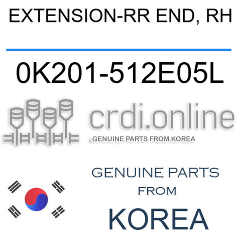 EXTENSION-RR END, RH 0K201-512E05L 0K201512E05L 0K201 512E05L