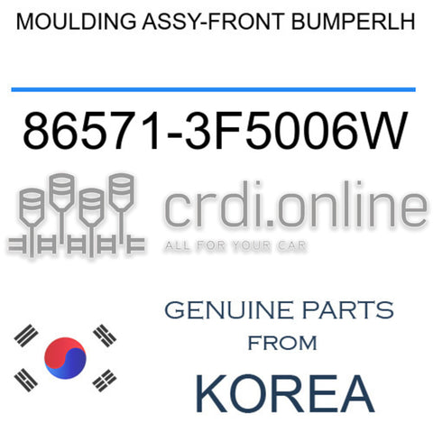 MOULDING ASSY-FRONT BUMPERLH [ORIGINAL] 86571-3F5006W 865713F5006W 86571 3F5006W