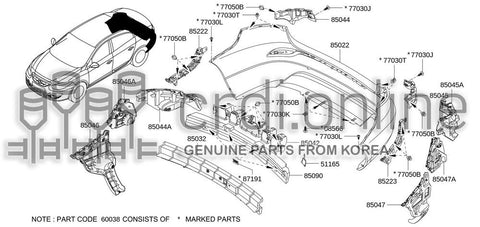 BRACKET-REAR BUMPER SIDERH 79182-0004R 791820004R 79182 0004R
