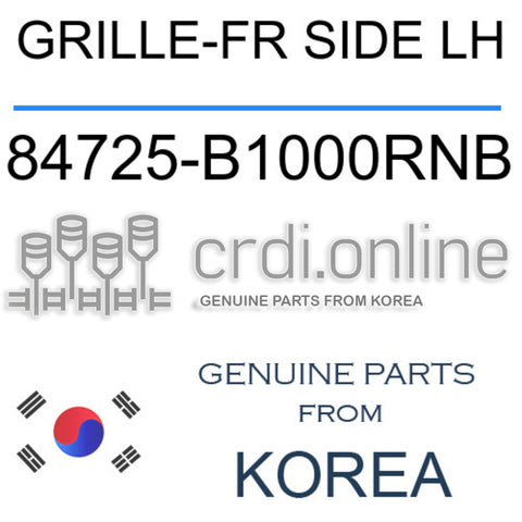 GRILLE-FR SIDE LH 84725-B1000RNB 84725B1000RNB 84725 B1000RNB