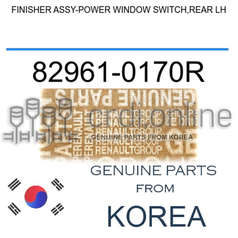 FINISHER ASSY-POWER WINDOW SWITCH,REAR LH [ORIGINAL] 82961-0170R 829610170R 82961 0170R