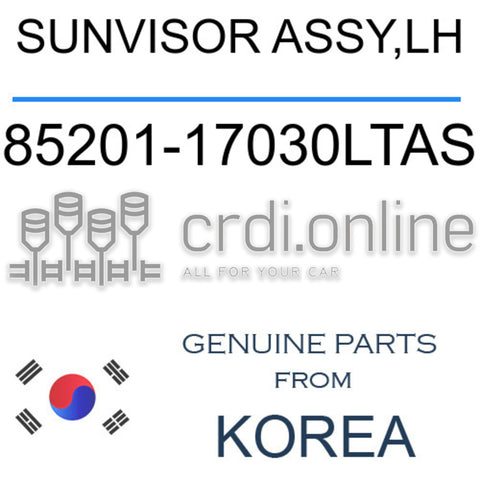 SUNVISOR ASSY,LH [ORIGINAL] 85201-17030LTAS 8520117030LTAS 85201 17030LTAS