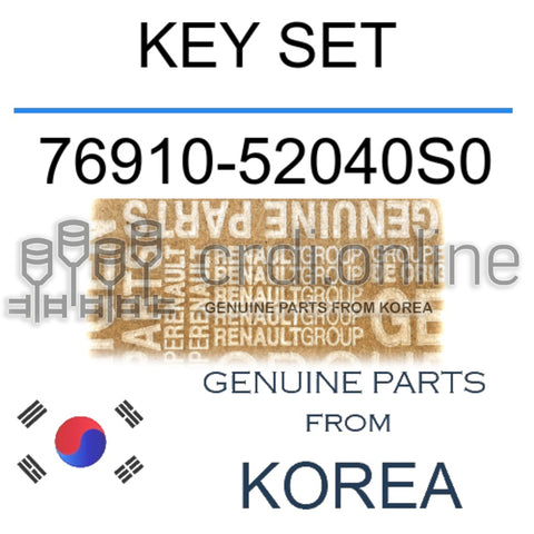 KEY SET [ORIGINAL] 76910-52040S0 7691052040S0 76910 52040S0