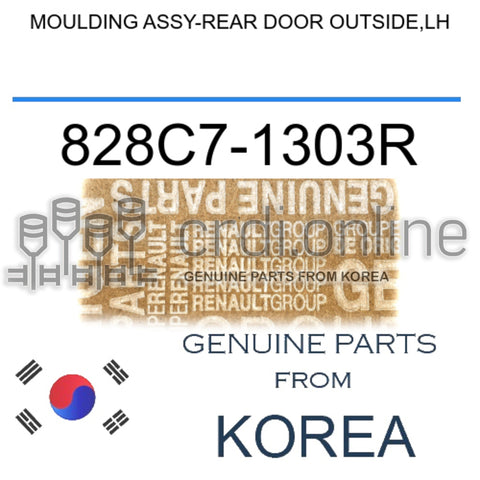 MOULDING ASSY-REAR DOOR OUTSIDE,LH [ORIGINAL] 828C7-1303R 828C71303R 828C7 1303R