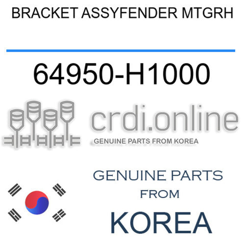 BRACKET ASSYFENDER MTGRH [ORIGINAL] 64950-H1000 64950H1000 64950 H1000