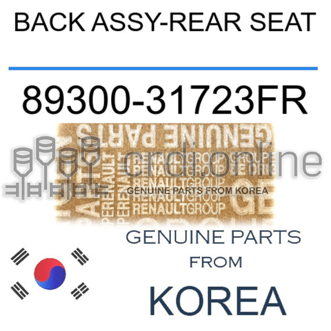 BACK ASSY-REAR SEAT [ORIGINAL] 89300-31723FR 8930031723FR 89300 31723FR