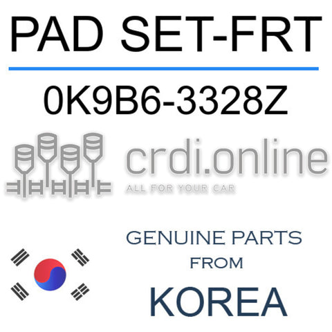 PAD SET-FRT [ORIGINAL] 0K9B6-3328Z 0K9B63328Z 0K9B6 3328Z