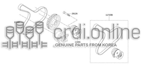 TENSIONER ASSY-ACCSY BELT 11955-1KC0A 119551KC0A 11955 1KC0A