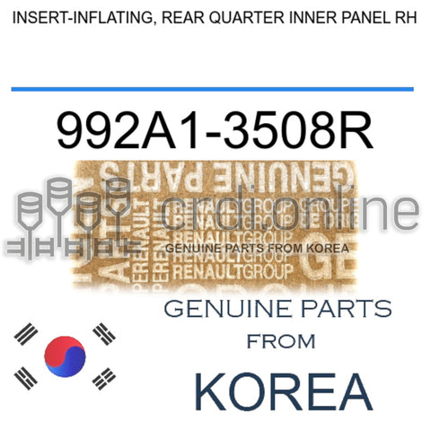 INSERT-INFLATING, REAR QUARTER INNER PANEL RH [ORIGINAL] 992A1-3508R 992A13508R 992A1 3508R