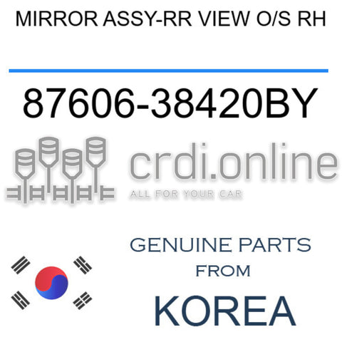 MIRROR ASSY-RR VIEW O/S RH [ORIGINAL] 87606-38420BY 8760638420BY 87606 38420BY