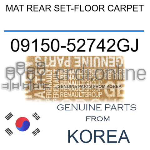 MAT REAR SET-FLOOR CARPET [ORIGINAL] 09150-52742GJ 0915052742GJ 09150 52742GJ