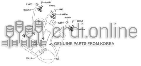 BELT ASSY-TONGUEREAR LH/RH 89830-52050GJ 8983052050GJ 89830 52050GJ