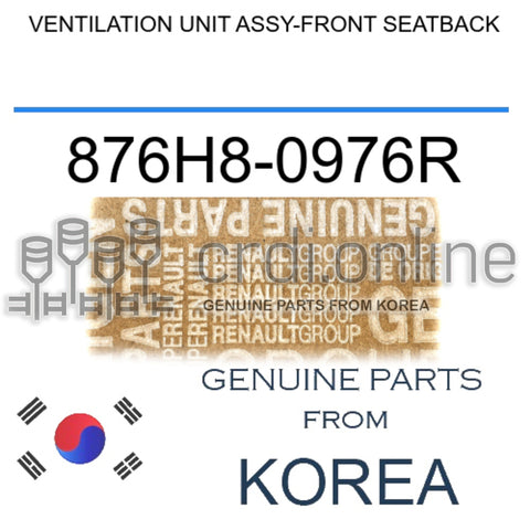 VENTILATION UNIT ASSY-FRONT SEATBACK [ORIGINAL] 876H8-0976R 876H80976R 876H8 0976R