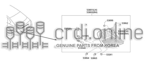 MOULDING ASSY-REAR CENTER 53805-52780BP 5380552780BP 53805 52780BP