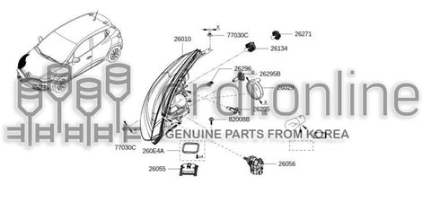 LAMP ASSY-HEADRH 26010-1766R 260101766R 26010 1766R