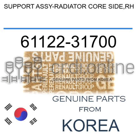 SUPPORT ASSY-RADIATOR CORE SIDE,RH [ORIGINAL] 61122-31700 6112231700 61122 31700
