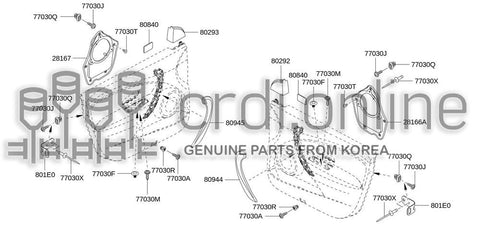 BRACKET-FRONT SPEAKERLH 28167-0001R 281670001R 28167 0001R