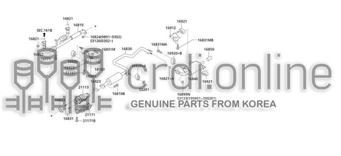 GASKET-EXHAUSTHEAD 16821-51000 1682151000 16821 51000
