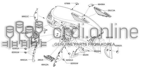 MOULDING-DASHBOARDPASSENGER LOWER 68412-9946R 684129946R 68412 9946R