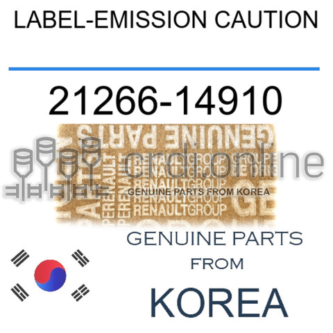 LABEL-EMISSION CAUTION [ORIGINAL] 21266-14910 2126614910 21266 14910