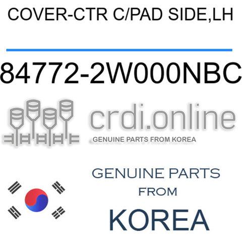 COVER-CTR C/PAD SIDE,LH 84772-2W000NBC 847722W000NBC 84772 2W000NBC