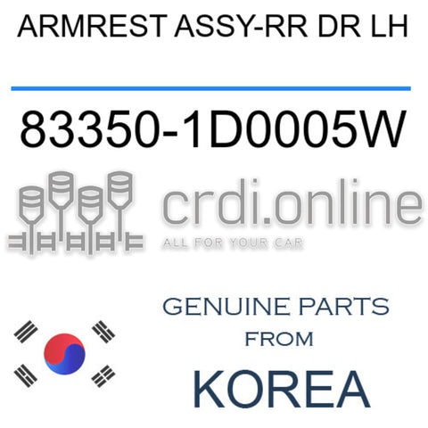 ARMREST ASSY-RR DR LH 83350-1D0005W 833501D0005W 83350 1D0005W