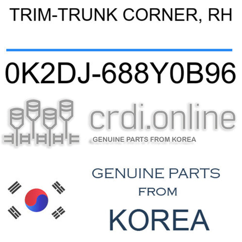 TRIM-TRUNK CORNER, RH [ORIGINAL] 0K2DJ-688Y0B96 0K2DJ688Y0B96 0K2DJ 688Y0B96